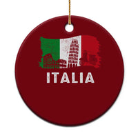 Italian Flag Ceramic Ornament Distressed Style Pisa Tower Colosseum Classic Scooter - Wonder Print Shop