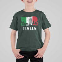 Italian Flag T Shirt For Kid Distressed Style Pisa Tower Colosseum Classic Scooter - Wonder Print Shop
