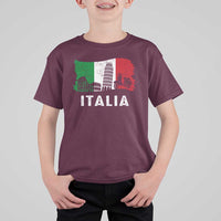 Italian Flag T Shirt For Kid Distressed Style Pisa Tower Colosseum Classic Scooter - Wonder Print Shop