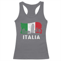 Italian Flag Racerback Tank Top Distressed Style Pisa Tower Colosseum Classic Scooter - Wonder Print Shop
