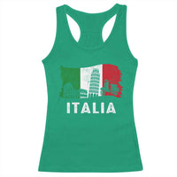Italian Flag Racerback Tank Top Distressed Style Pisa Tower Colosseum Classic Scooter - Wonder Print Shop