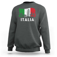 Italian Flag Sweatshirt Distressed Style Pisa Tower Colosseum Classic Scooter - Wonder Print Shop