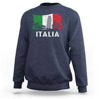 Italian Flag Sweatshirt Distressed Style Pisa Tower Colosseum Classic Scooter - Wonder Print Shop