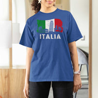 Italian Flag T Shirt For Women Distressed Style Pisa Tower Colosseum Classic Scooter - Wonder Print Shop