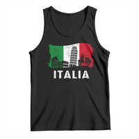 Italian Flag Tank Top Distressed Style Pisa Tower Colosseum Classic Scooter - Wonder Print Shop