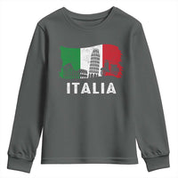 Italian Flag Youth Sweatshirt Distressed Style Pisa Tower Colosseum Classic Scooter - Wonder Print Shop