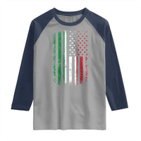 Italian American Flag Raglan Shirt Retro Italian Family Italy Flag - Wonder Print Shop