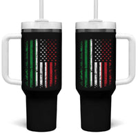 Italian American Flag Tumbler With Handle Retro Italian Family Italy Flag - Wonder Print Shop