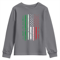 Italian American Flag Youth Sweatshirt Retro Italian Family Italy Flag - Wonder Print Shop