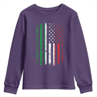 Italian American Flag Youth Sweatshirt Retro Italian Family Italy Flag - Wonder Print Shop