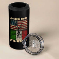 American Grown Italian Roots 4 in 1 Can Cooler Tumbler USA Italy Flag Family Tree Italian - Wonder Print Shop