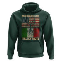 American Grown Italian Roots Hoodie USA Italy Flag Family Tree Italian - Wonder Print Shop