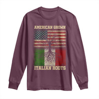 American Grown Italian Roots Long Sleeve Shirt USA Italy Flag Family Tree Italian - Wonder Print Shop