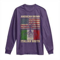 American Grown Italian Roots Long Sleeve Shirt USA Italy Flag Family Tree Italian - Wonder Print Shop
