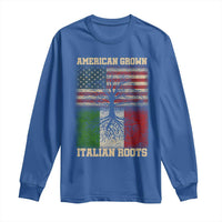 American Grown Italian Roots Long Sleeve Shirt USA Italy Flag Family Tree Italian - Wonder Print Shop