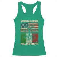 American Grown Italian Roots Racerback Tank Top USA Italy Flag Family Tree Italian - Wonder Print Shop