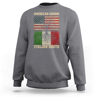 American Grown Italian Roots Sweatshirt USA Italy Flag Family Tree Italian - Wonder Print Shop
