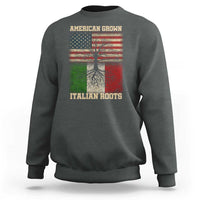 American Grown Italian Roots Sweatshirt USA Italy Flag Family Tree Italian - Wonder Print Shop