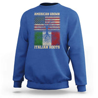 American Grown Italian Roots Sweatshirt USA Italy Flag Family Tree Italian - Wonder Print Shop