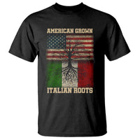 American Grown Italian Roots T Shirt USA Italy Flag Family Tree Italian - Wonder Print Shop
