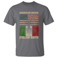 American Grown Italian Roots T Shirt USA Italy Flag Family Tree Italian - Wonder Print Shop
