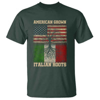 American Grown Italian Roots T Shirt USA Italy Flag Family Tree Italian - Wonder Print Shop