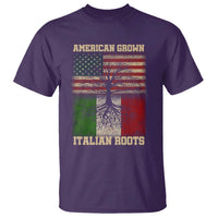 American Grown Italian Roots T Shirt USA Italy Flag Family Tree Italian - Wonder Print Shop