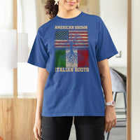 American Grown Italian Roots T Shirt For Women USA Italy Flag Family Tree Italian - Wonder Print Shop