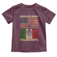American Grown Italian Roots Toddler T Shirt USA Italy Flag Family Tree Italian - Wonder Print Shop