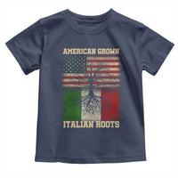 American Grown Italian Roots Toddler T Shirt USA Italy Flag Family Tree Italian - Wonder Print Shop
