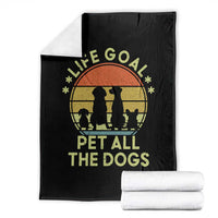 Life Goal Pet All The Dogs Throw Blanket Retro Funny Dog Lover Gift - Wonder Print Shop