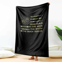 Dog Dad Throw Blanket Fathers Day Gift for Dog Lovers Camo American Flag USA - Wonder Print Shop