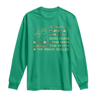 Dog Dad Long Sleeve Shirt Fathers Day Gift for Dog Lovers Camo American Flag USA - Wonder Print Shop