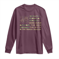 Dog Dad Long Sleeve Shirt Fathers Day Gift for Dog Lovers Camo American Flag USA - Wonder Print Shop
