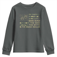 Dog Dad Youth Sweatshirt Fathers Day Gift for Dog Lovers Camo American Flag USA - Wonder Print Shop