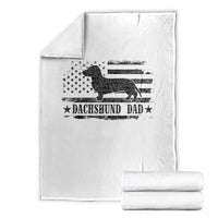 Dachshund Dog Dad Throw Blanket Fathers Day Gift for Dog Lovers American Flag - Wonder Print Shop