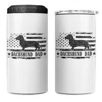 Dachshund Dog Dad 4 in 1 Can Cooler Tumbler Fathers Day Gift for Dog Lovers American Flag - Wonder Print Shop