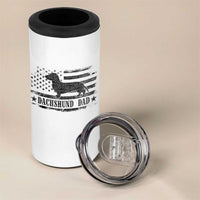 Dachshund Dog Dad 4 in 1 Can Cooler Tumbler Fathers Day Gift for Dog Lovers American Flag - Wonder Print Shop