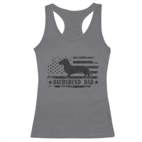 Dachshund Dog Dad Racerback Tank Top Fathers Day Gift for Dog Lovers American Flag - Wonder Print Shop
