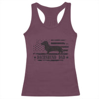 Dachshund Dog Dad Racerback Tank Top Fathers Day Gift for Dog Lovers American Flag - Wonder Print Shop