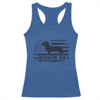 Dachshund Dog Dad Racerback Tank Top Fathers Day Gift for Dog Lovers American Flag - Wonder Print Shop