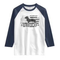 Dachshund Dog Dad Raglan Shirt Fathers Day Gift for Dog Lovers American Flag - Wonder Print Shop