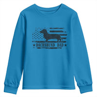 Dachshund Dog Dad Youth Sweatshirt Fathers Day Gift for Dog Lovers American Flag - Wonder Print Shop