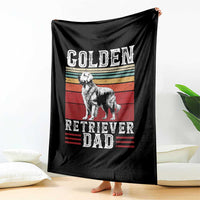 Retro Dog Golden Dad Throw Blanket Fathers Day Gift for Dog Lovers Golden Retriever Dad - Wonder Print Shop