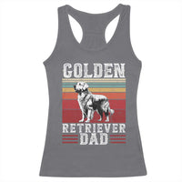 Retro Dog Golden Dad Racerback Tank Top Fathers Day Gift for Dog Lovers Golden Retriever Dad - Wonder Print Shop