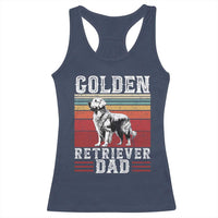 Retro Dog Golden Dad Racerback Tank Top Fathers Day Gift for Dog Lovers Golden Retriever Dad - Wonder Print Shop