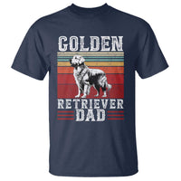 Retro Dog Golden Dad T Shirt Fathers Day Gift for Dog Lovers Golden Retriever Dad - Wonder Print Shop