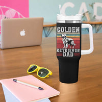 Retro Dog Golden Dad Tumbler With Handle Fathers Day Gift for Dog Lovers Golden Retriever Dad - Wonder Print Shop