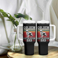 Retro Dog Golden Dad Tumbler With Handle Fathers Day Gift for Dog Lovers Golden Retriever Dad - Wonder Print Shop