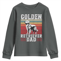 Retro Dog Golden Dad Youth Sweatshirt Fathers Day Gift for Dog Lovers Golden Retriever Dad - Wonder Print Shop